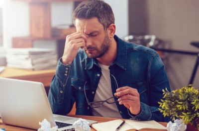 Man Stressed About Housing Costs
