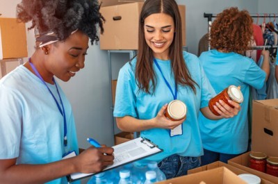 People Working In A Food Bank