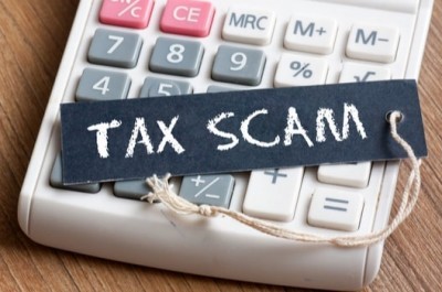 Tax Scam Written On Label