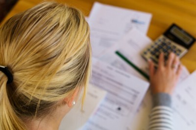 Woman with Unpaid Bills