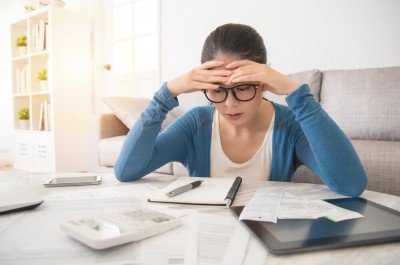 Woman with debt problems