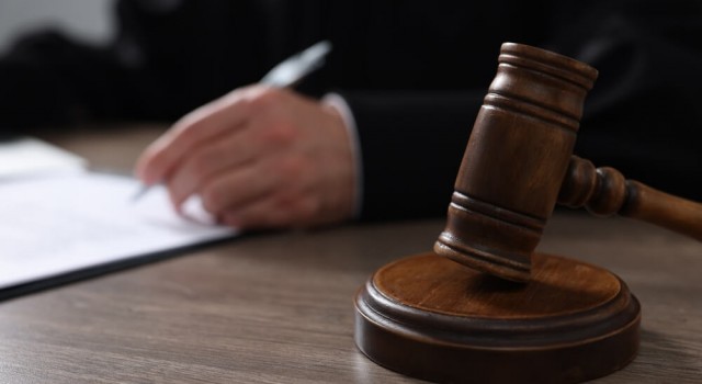 Judge with hammer and gavel