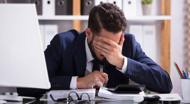 Businessman stressed over tax bills