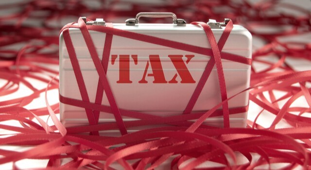 Tape Around Briefcase Labelled Tax