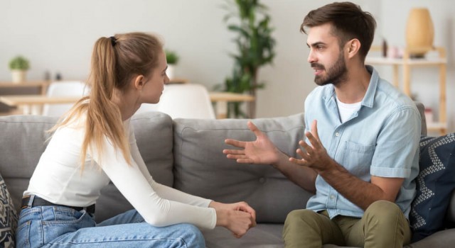 Couple having a discussion