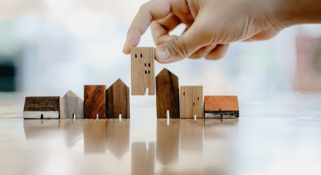 Wooden Property Models Mobile
