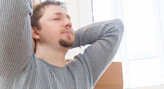 Worried Man Sitting On Floor
