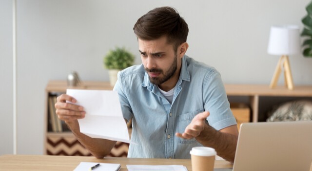 Worried Man With Loan