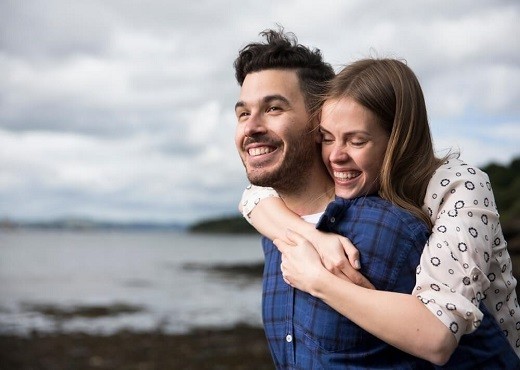 Couple smiling