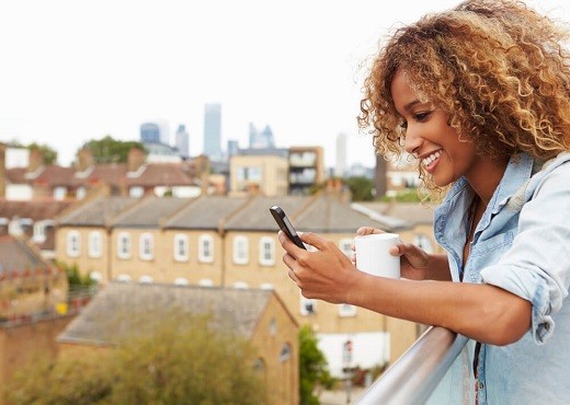 Woman looking at her phone