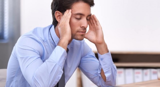 Stressed business man with debts