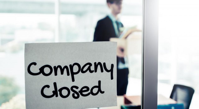 Company closed sign