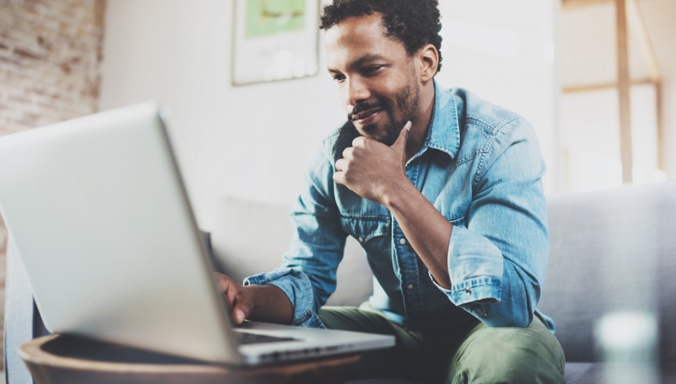 Man using laptop